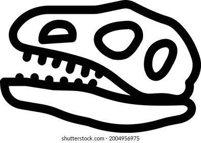 dinosaur with white backgound.symbol of ancient .thin line icon.