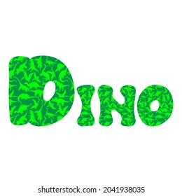 dinosaur word dino, vector illustration