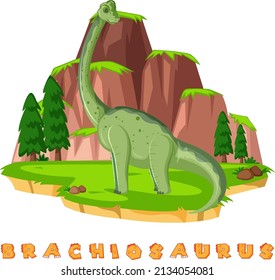 Dinosaur wordcard for brachiosaurus illustration