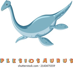 Dinosaur wordcard for plesiosaurus illustration