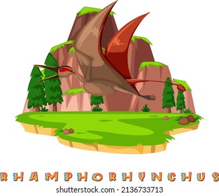 Dinosaur wordcard for rhamphorhynchus illustration