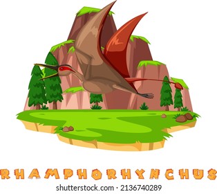 Dinosaur wordcard for rhamphorhynchus illustration