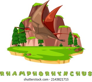 Dinosaur wordcard for rhamphorhynchus illustration