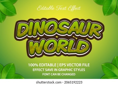 efecto de texto editable de dinosaur world 3d