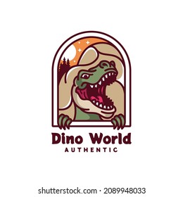 Dinosaur World With Trex Logo Theme