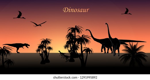 Dinosaur world vector