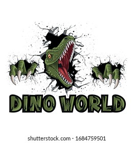 
Dinosaur world worked with digital tablet suitable for printing on T-shirts - vector illustration