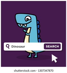 Dinosaur written on a browser search bar