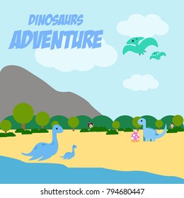 Dinosaurs Adventure Illustration
