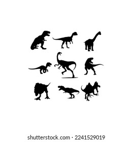 dinosaurs animal silhouette set creative design