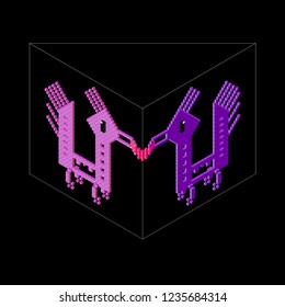 Dinosaurs, axonometric stylization.