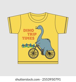 dinosaurs bicycling trip times,design cartoon vector illustration