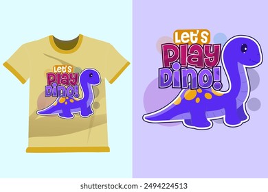 Dinosaurs brontosaurus cartoon arts For tshirt, Apparel prints designs and other uses. Perfect for decoration, nursery t-shirt, kids apparel, invitation, simple child design.