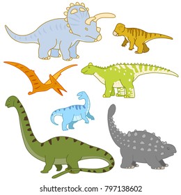 Dinosaurs cartoon illustration