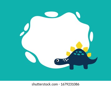 Dinosaurs. Colored cards with dinosaurs and place for photo or text. Flat vector illustration of dinosaurs.