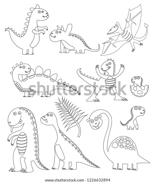 Download Dinosaurs Coloring Book Coloring Book Dinosaur Stock Vector Royalty Free 1226632894