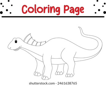 Página para colorear dinosaurios. Libro para colorear de animales feliz para niños.