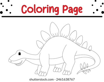 Página para colorear dinosaurios. Libro para colorear de animales feliz para niños.