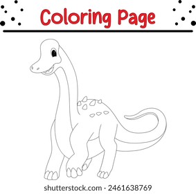 Página para colorear dinosaurios. Libro para colorear de animales feliz para niños.