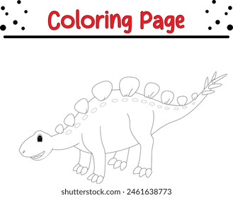 Página para colorear dinosaurios. Libro para colorear de animales feliz para niños.