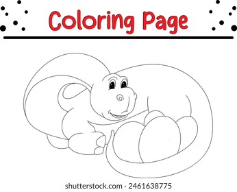 Página para colorear dinosaurios. Libro para colorear de animales feliz para niños.