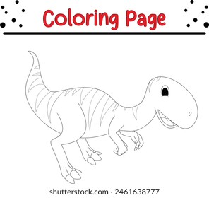 Página para colorear dinosaurios. Libro para colorear de animales feliz para niños.