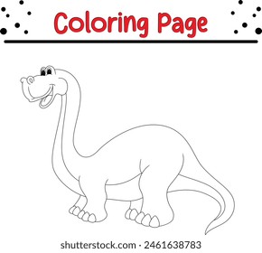 Página para colorear dinosaurios. Libro para colorear de animales feliz para niños.