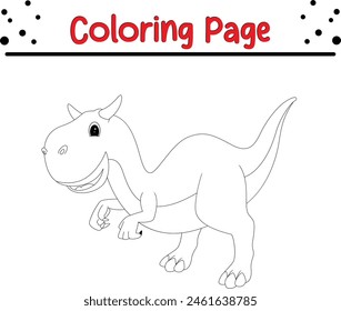 Página para colorear dinosaurios. Libro para colorear de animales feliz para niños.