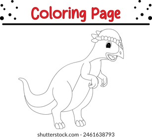 Página para colorear dinosaurios. Libro para colorear de animales feliz para niños.