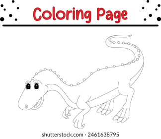 Página para colorear dinosaurios. Libro para colorear de animales feliz para niños.