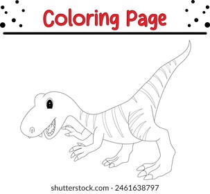 Página para colorear dinosaurios. Libro para colorear de animales feliz para niños.