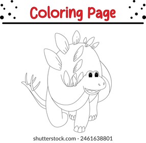 Página para colorear dinosaurios. Libro para colorear de animales feliz para niños.