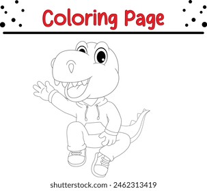 Dinosaurs coloring page. Happy Animal coloring book for children.