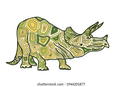Dinosaurs and dinosaur icons of the Jurassic period. Cartoon character. Vector illustration.