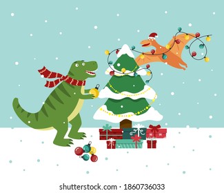 Dinosaurs Dress Up Christmas Tree