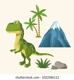 Dinosaurs elements cartoon