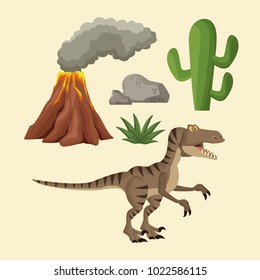 Dinosaurs elements cartoon