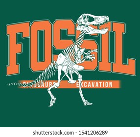 dinosaurs fossil textile vector graphic 