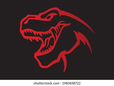Dinosaurs Head Side View. EPS 10