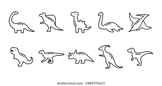 Dinosaurs Icon Set Collection Bundle