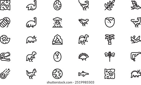 Dinosaurs icons High-Quality Vector Icons Collection with Editable Stroke. Ideal for Professional and Creative Projects.