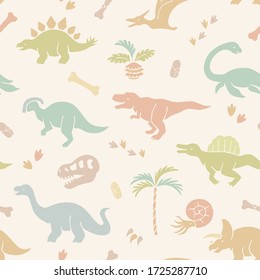 Dinosaurs icons seamless pattern background