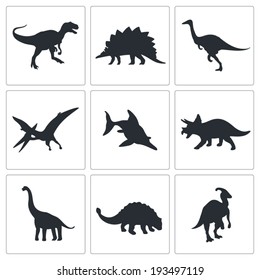 Dinosaurs icons set