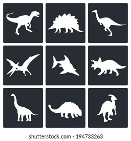 Dinosaurs icons set