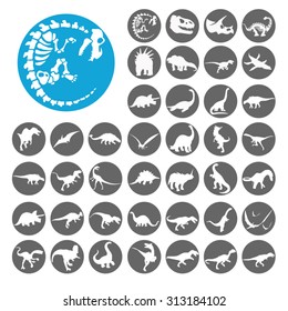 Dinosaurs icons set. Illustration EPS10