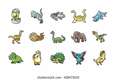 Dinosaurs icons set,eps10