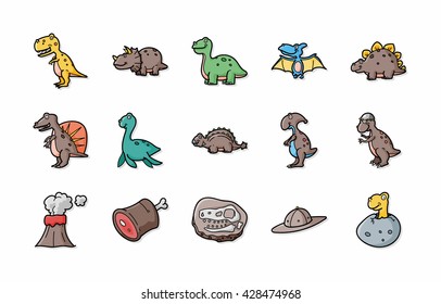 Dinosaurs icons set,eps10