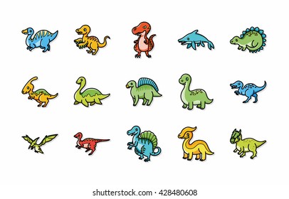 Dinosaurs icons set,eps10