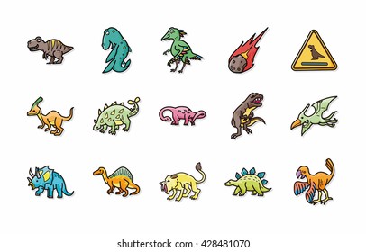 Dinosaurs icons set,eps10