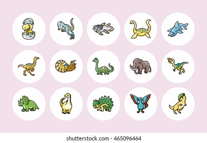 Dinosaurs icons set,eps10